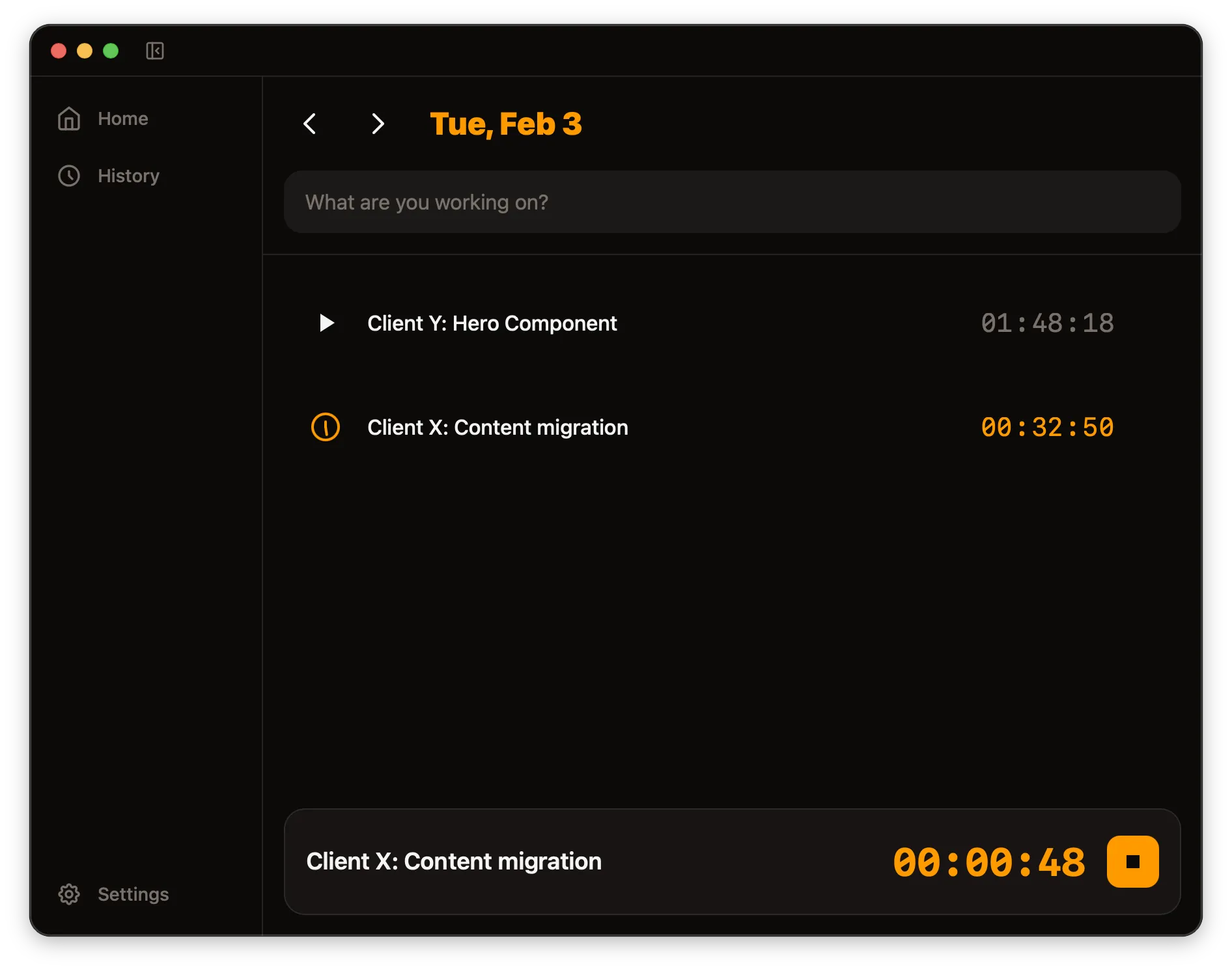 Time Tracker screenshot
